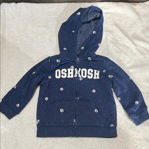 OshKosh B'gosh Navy Hoodie with White Floral Accents